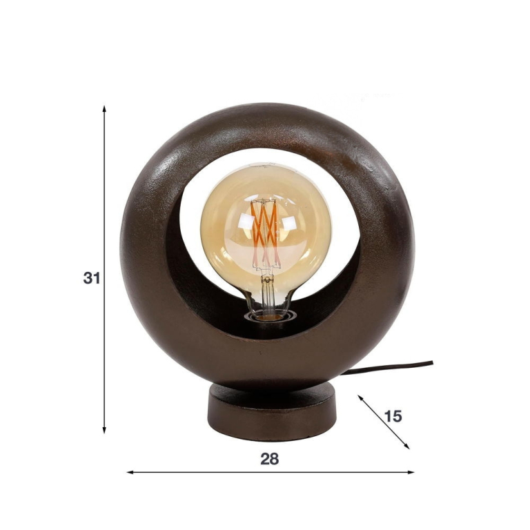 famlights famlights | Tischleuchte Lorena in Nickel E27 280mm geschlossen