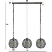famlights | Pendelleuchte Annabella in Nickel E27 3-flammig