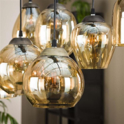 famlights | Pendelleuchte Lene in Bernstein E27 7-flammig