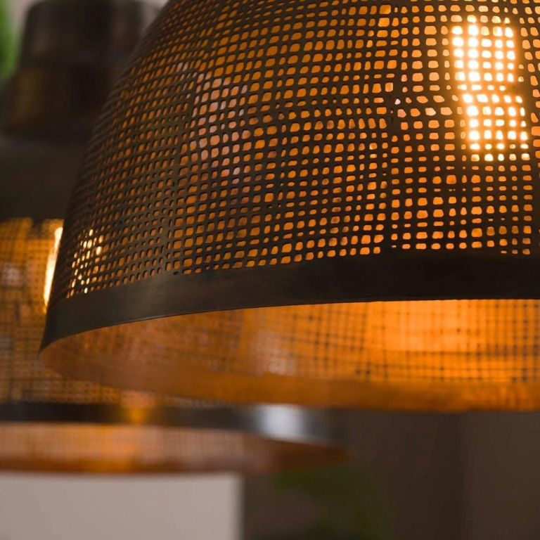 famlights famlights | Pendelleuchte Evelina aus Metall in Bronze-matt 2xE27