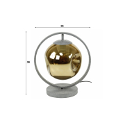 famlights | Tischleuchte Leonora in Altsilber und Bernstein E27