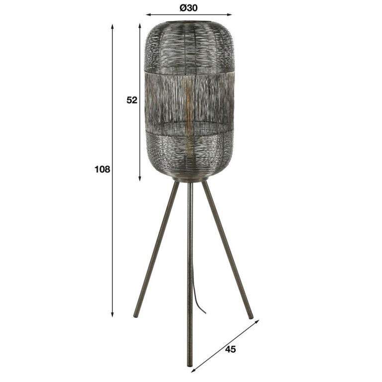 famlights famlights | Stehleuchte Matei in Braun-antik E27