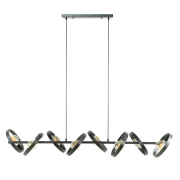 famlights | Pendelleuchte Christopher in Schwarz E27 8-flammig