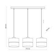 famlights | Pendelleuchte Amal in Beige E27 3-flammig