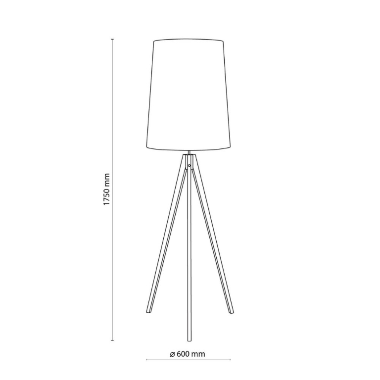 famlights famlights | Stehleuchte Nathanael in Braun und Grau E27