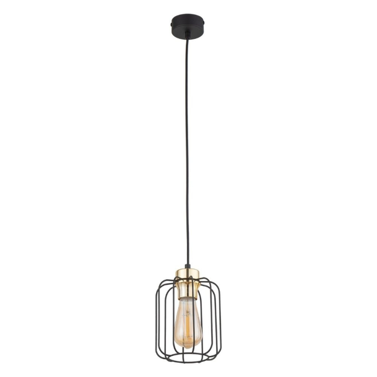 famlights famlights | Pendelleuchte Alexa in Schwarz E27 1-flammig