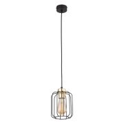 famlights | Pendelleuchte Alexa in Schwarz E27 1-flammig