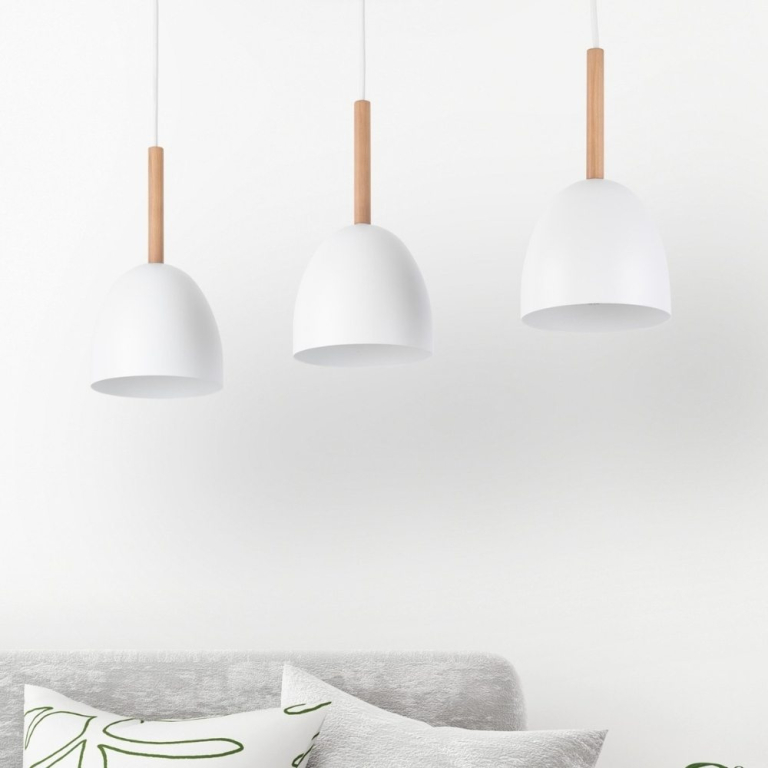 famlights famlights | Pendelleuchte Jessika in Weiß E27 3-flammig