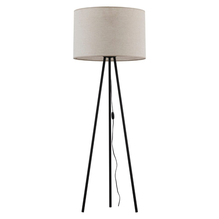famlights famlights | Stehleuchte Liya in Schwarz und Beige E27 1650mm