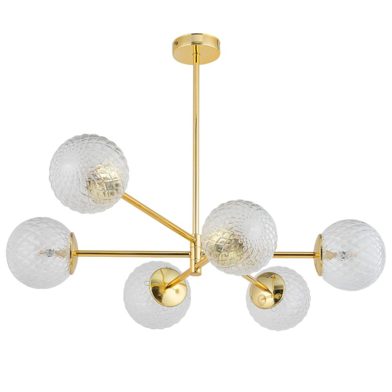 famlights famlights | Deckenleuchte Matti in Gold G9 6-flammig