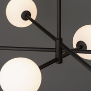 famlights | Pendelleuchte Mary in Schwarz und Weiß G9 6-flammig