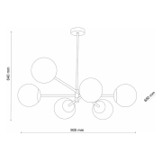 famlights | Pendelleuchte Mary in Schwarz und Weiß G9 6-flammig