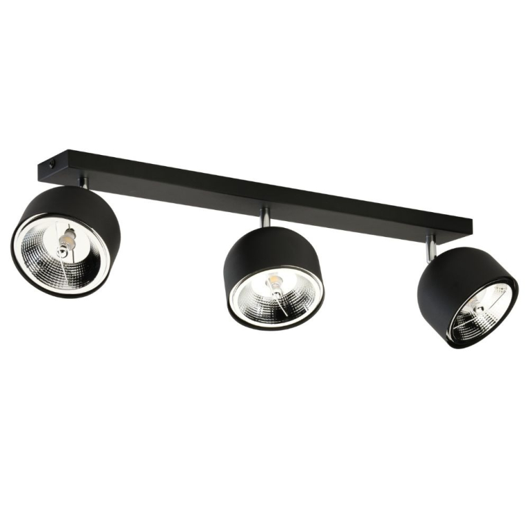 famlights famlights | Deckenleuchte Lena in Schwarz GU10 3-flammig eckig