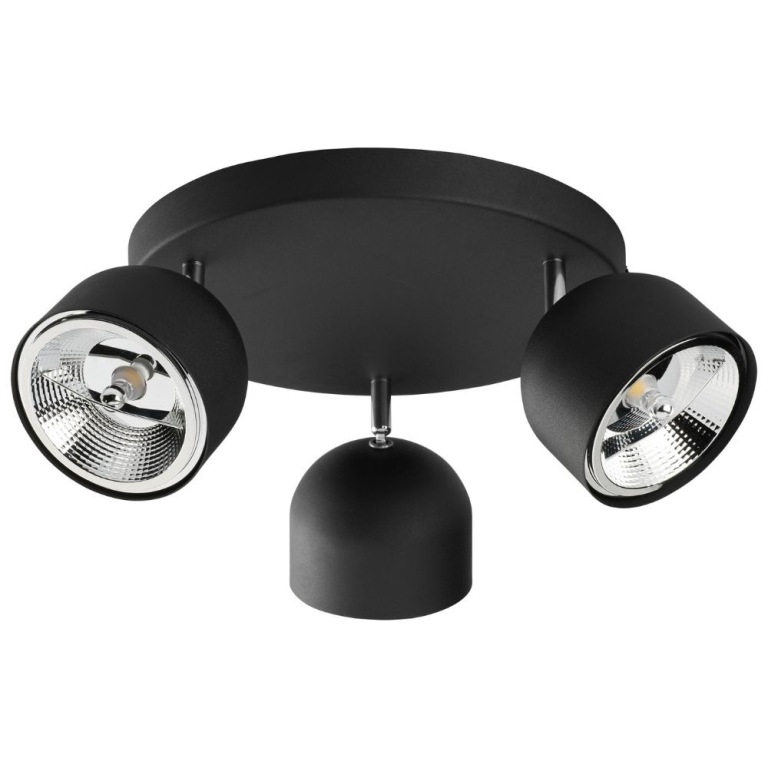 famlights famlights | Deckenleuchte Lena in Schwarz GU10 3-flammig