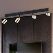 famlights | Deckenleuchte Jonah in Schwarz und Gold GU10 4-flammig