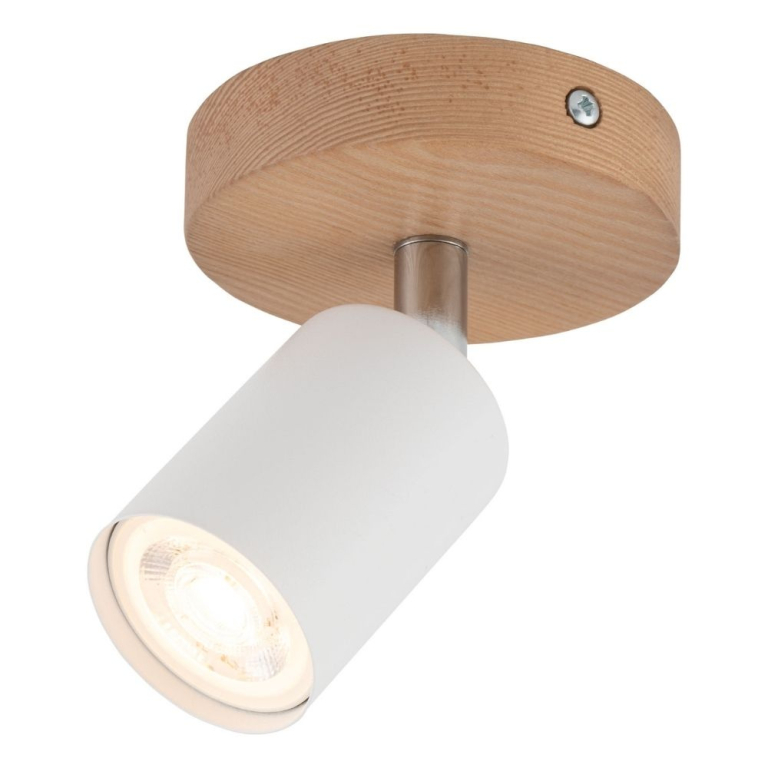 famlights famlights | Deckenleuchte Jonah in Weiß und Braun GU10 1-flammig