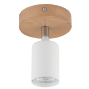 famlights | Deckenleuchte Jonah in Weiß und Braun GU10 1-flammig