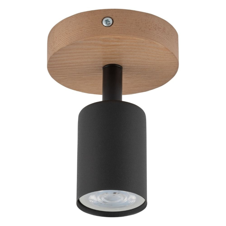 famlights famlights | Deckenleuchte Jonah in Schwarz und Braun GU10 1-flammig