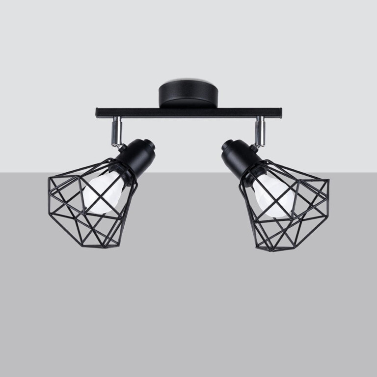 famlights famlights | Deckenleuchte Arlene in Schwarz E14 2-flammig