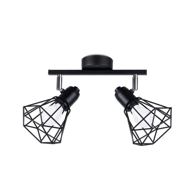 famlights famlights | Deckenleuchte Arlene in Schwarz E14 2-flammig