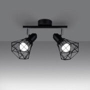 famlights | Deckenleuchte Arlene in Schwarz E14 2-flammig