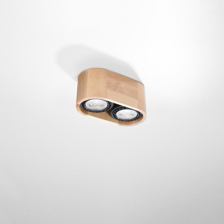 famlights famlights | Deckenleuchte Barney in Natur-hell GU10 2-flammig