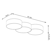 famlights | Deckenleuchte Cate in Weiß E27 6-flammig 910mm
