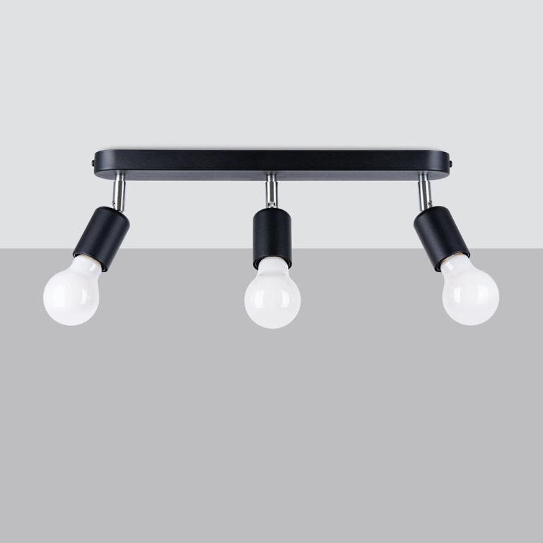 famlights famlights | Deckenleuchte Franja in Schwarz E27 3-flammig