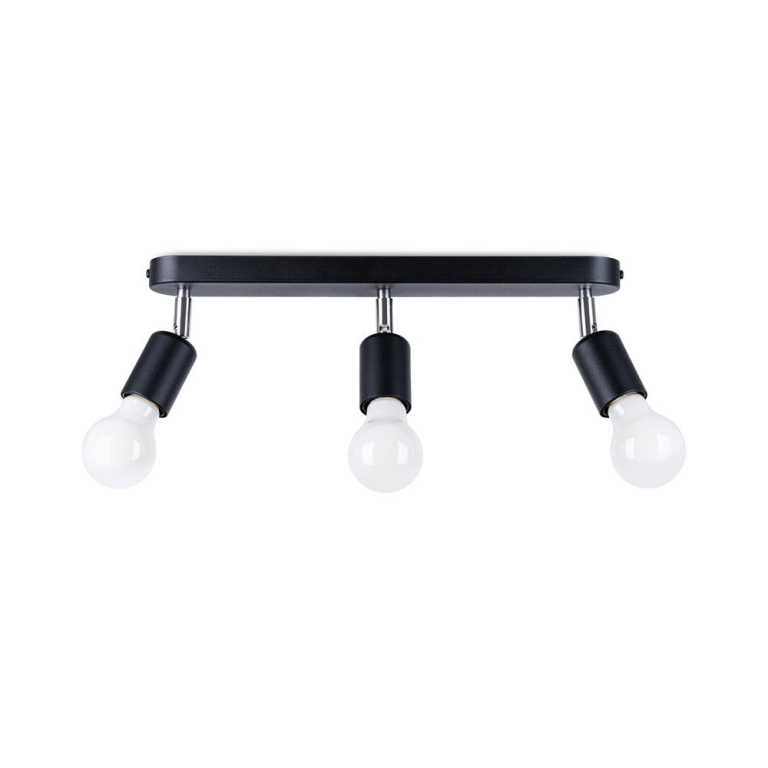 famlights famlights | Deckenleuchte Franja in Schwarz E27 3-flammig