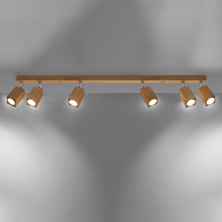 famlights famlights | Deckenleuchte Kale in Eiche GU10 6-flammig