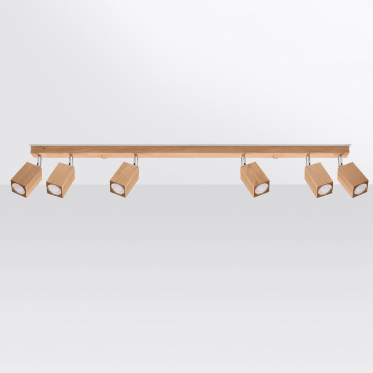 famlights famlights | Deckenleuchte Kale in Eiche GU10 6-flammig