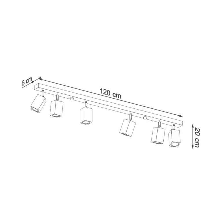 famlights famlights | Deckenleuchte Kale in Eiche GU10 6-flammig
