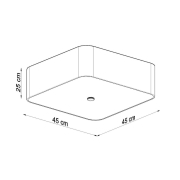 famlights | Deckenleuchte Lis in Schwarz E27 5-flammig 450x450mm