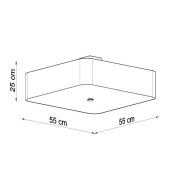 famlights | Deckenleuchte Lis in Schwarz E27 5-flammig 550x550mm