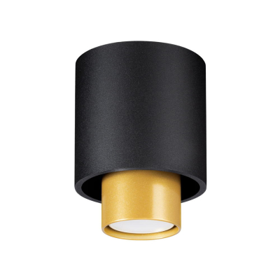 famlights famlights | Deckenaufbauspot Neele in Schwarz und Gold GU10