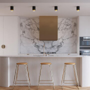 famlights | Deckenaufbauspot Neele in Schwarz und Gold GU10
