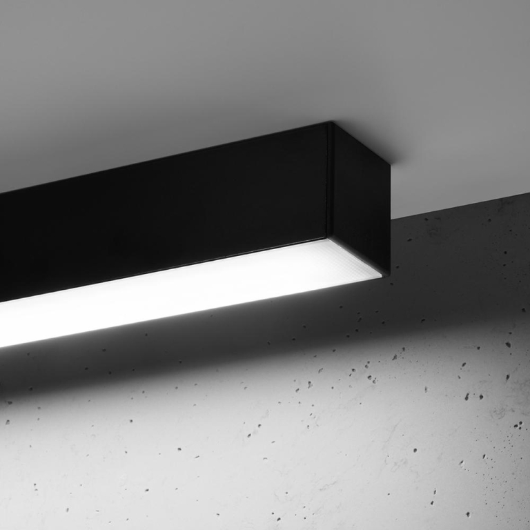 famlights famlights | LED Deckenleuchte Per in Schwarz 39W 4940lm 4000K
