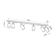 famlights | Deckenleuchte Rea in Chrom GU10 6-flammig