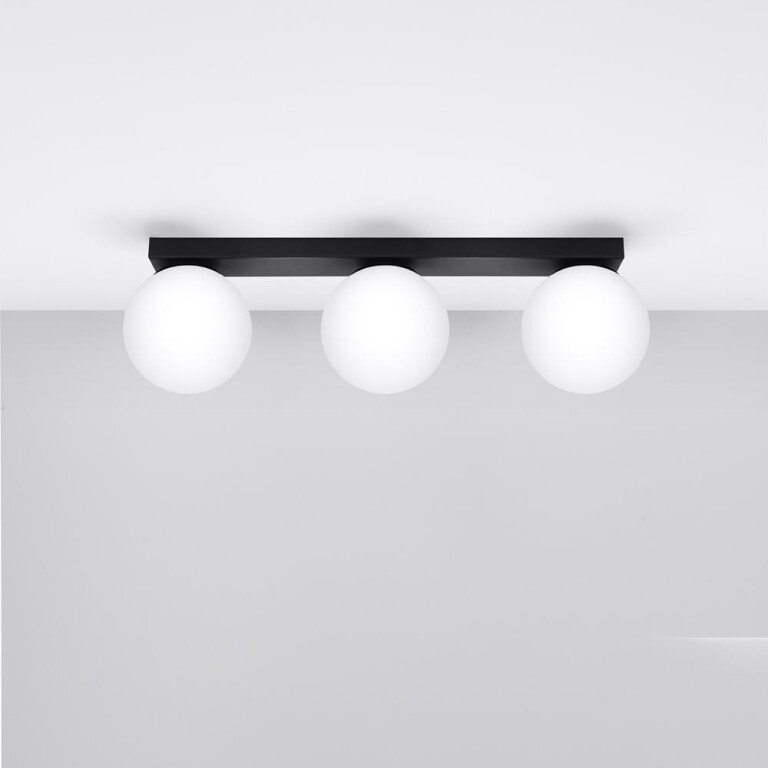 famlights famlights | Deckenleuchte York in Schwarz G9 3-flammig