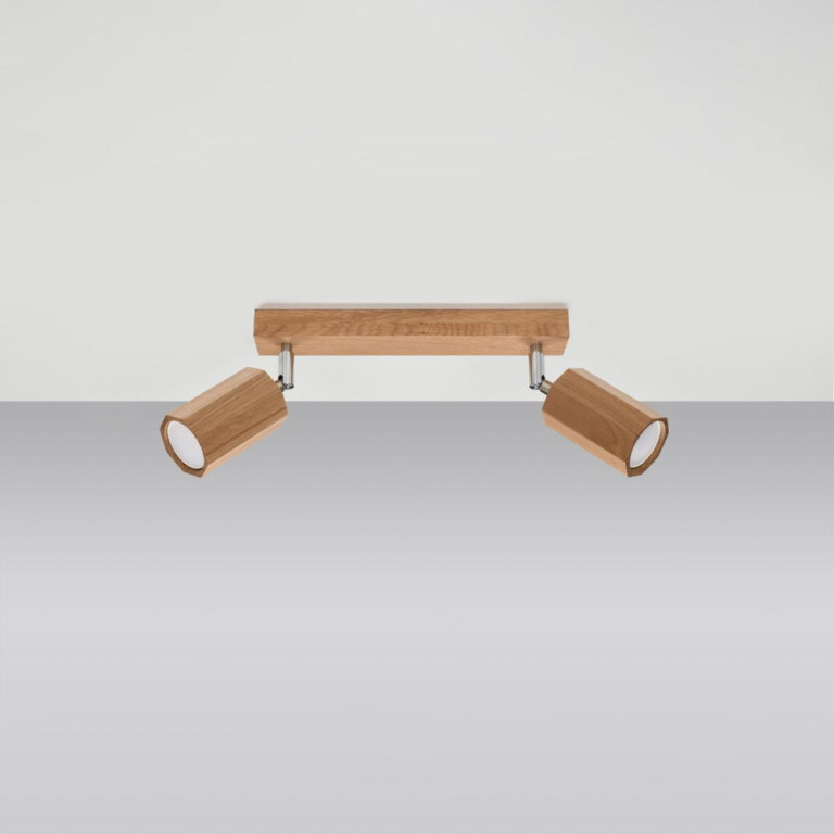 famlights famlights | Deckenleuchte Zayn in Eiche GU10 2-flammig