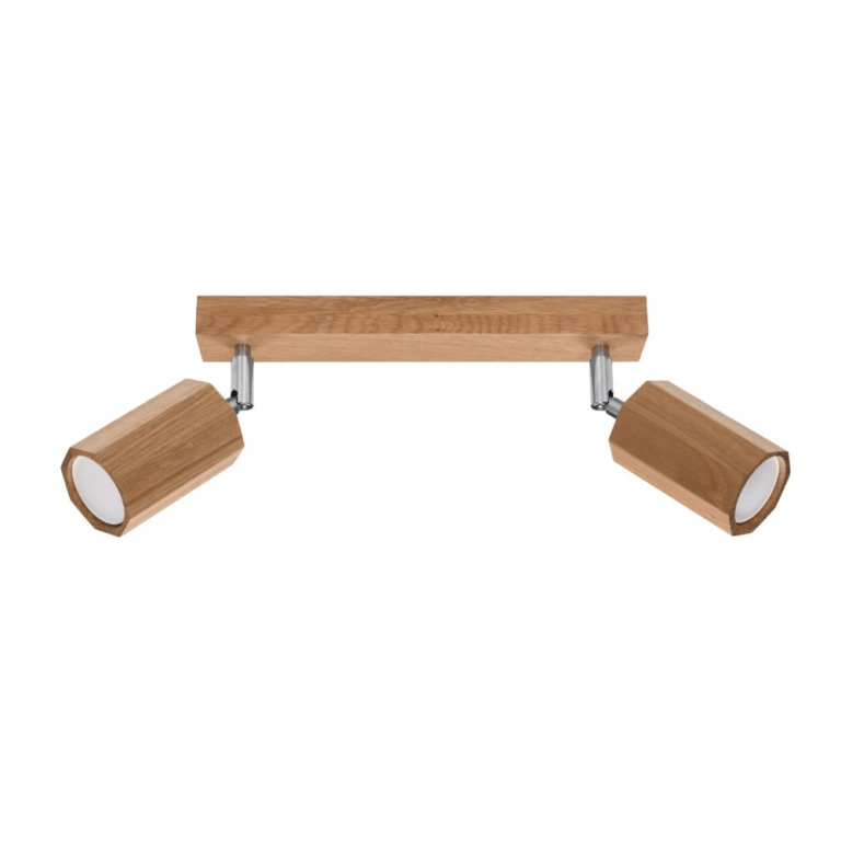 famlights famlights | Deckenleuchte Zayn in Eiche GU10 2-flammig