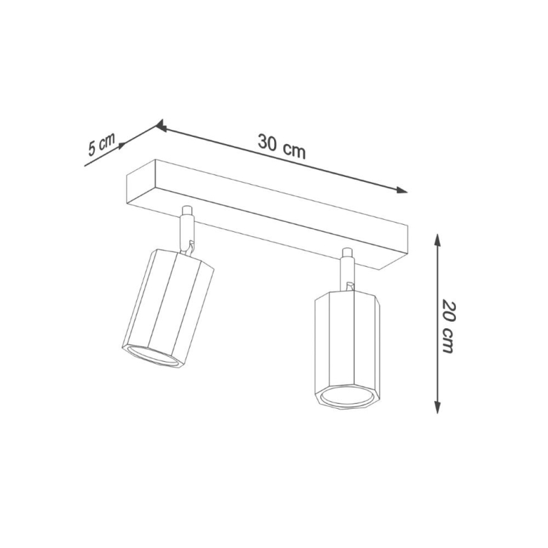 famlights famlights | Deckenleuchte Zayn in Eiche GU10 2-flammig