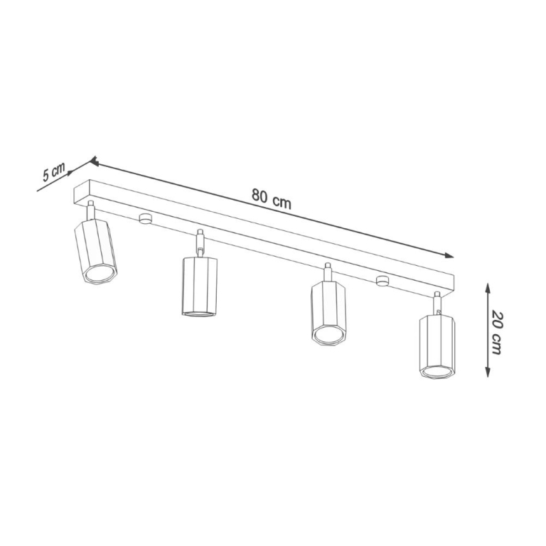 famlights famlights | Deckenleuchte Zayn in Eiche GU10 4-flammig