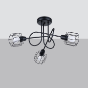 famlights | Pendelleuchte Benitio in Schwarz E14 3-flammig