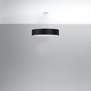 famlights | Pendelleuchte Sole in Schwarz E27 5-flammig 120x600mm