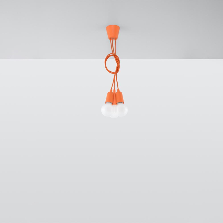 famlights famlights | Pendelleuchte Dani in Orange E27 3-flammig