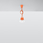 famlights | Pendelleuchte Dani in Orange E27 3-flammig