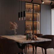 famlights | Pendelleuchte Loys in Schwarz und Roségold GU10 3-flammig