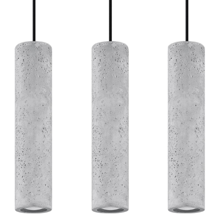 famlights famlights | Pendelleuchte Lou in Grau GU10 3-flammig