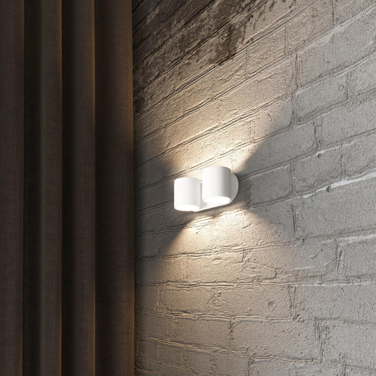 famlights famlights | Wandleuchte Oke in Weiß G9 2-flammig